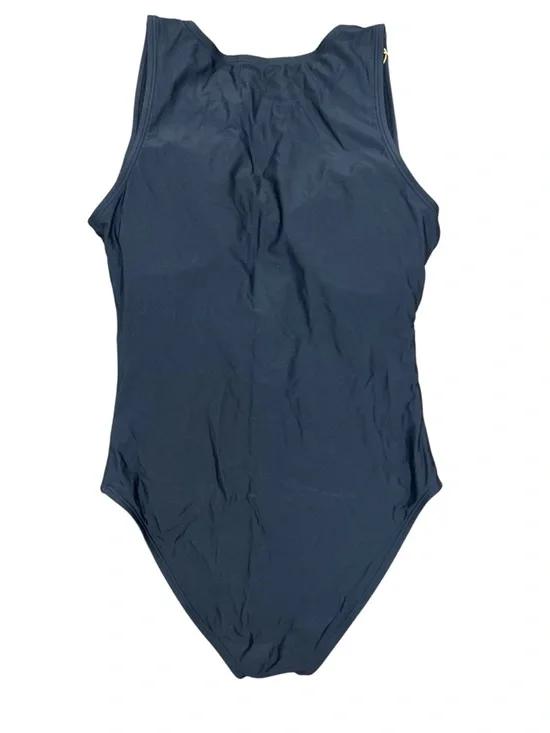 Quince Black Zip Front One-Piece Swimsuit NWT Size M Sustainable Italian Fabric - Picture 4 of 5